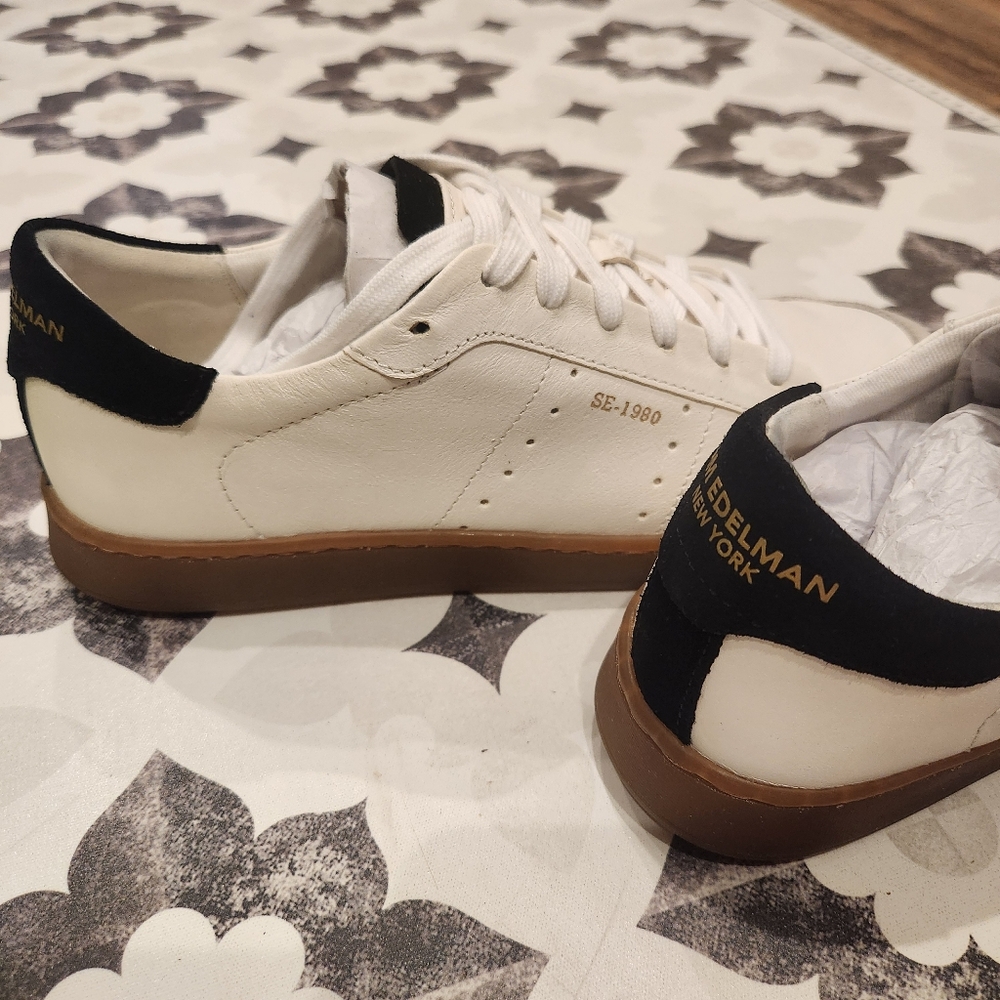 Sam Edelman Like New Josi White & Brown Leather Sneakers Size 7.5 - Picture 6 of 12